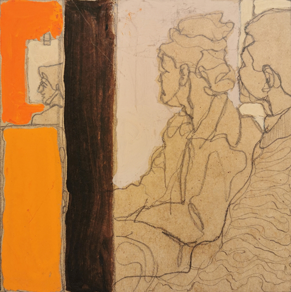 scène de café III - 13x13 - tempera